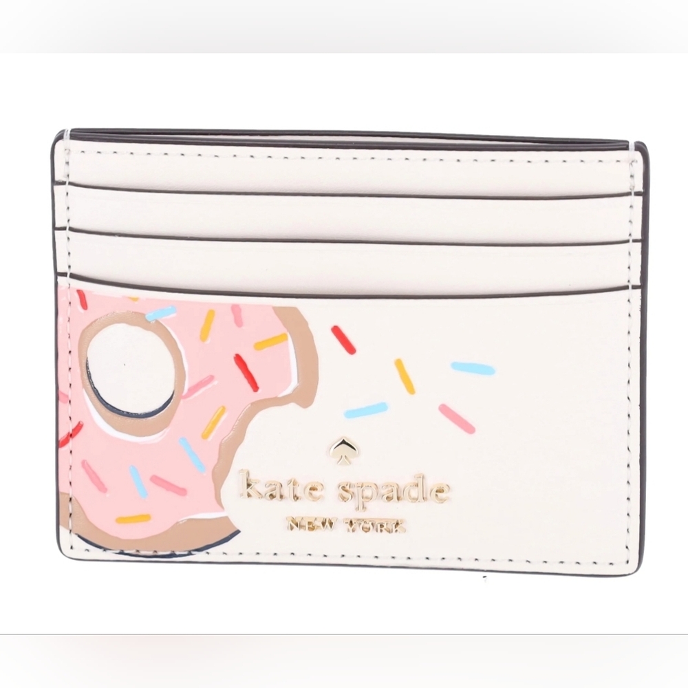 Kate Spade 🍩Coffee Break Donut 🍩Small Slim Card Holder Wallet NWT
